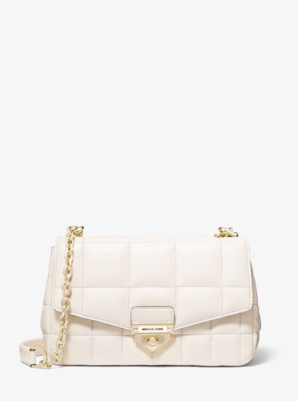 Damske Taška Cez Rameno Michael Kors SoHo Large Quilted Leather Krém - Kabelky Michael Kors Nejlevnejsi | WEIRO-5629
